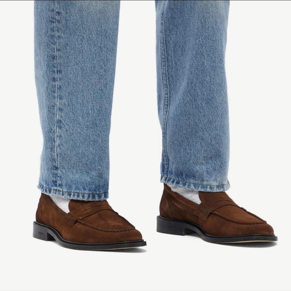 Vinnys Mens Vinny's Townee Slip on Penny Loafers in Brown Suede Size 44 - Picture 3 of 10